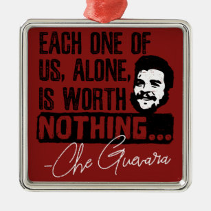 Ornement Carré Argenté Citation De Che Guevara - Chacune Ne Vaut Rien