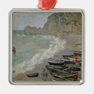 Ornement Carré Argenté Claude Monet   Etretat, plage et d'Amont de Porte