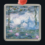 Ornement Carré Argenté Claude Monet Impressionniste L'Eau Lillies Peintur<br><div class="desc">Peinture de paysage impressionniste par Claude Monet - Chefs-d'oeuvre classiques - Claude Monet Impressionniste série - Claude Monet Impressionniste Lillies d'eau peinture</div>