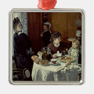 Ornement Carré Argenté Claude Monet le petit déjeuner