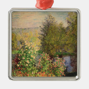 Ornement Carré Argenté Claude Monet un coin du jardin chez Montgeron