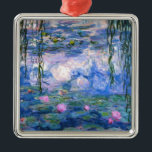 Ornement Carré Argenté Claude Monet Water Lillies 1919<br><div class="desc">Titre : Water Lilies Artist : Claude Monet Année : 1919</div>