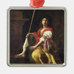 Ornement Carré Argenté Clio, Muse de l'histoire, 1624