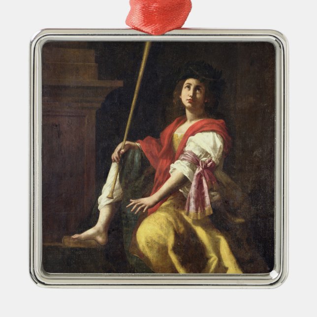 Ornement Carré Argenté Clio, Muse de l'histoire, 1624 (Devant)