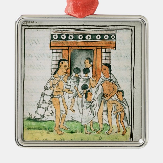 Ornement Carré Argenté Codex florentin par Bernardino de Sahagun (Devant)