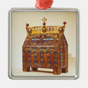 Ornement Carré Argenté Coffre de reliquaire, 12ème-13ème siècle