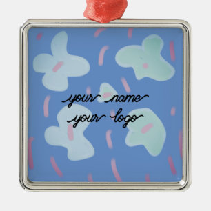 Ornement Carré Argenté Collage photo en cercle personnalisé simple et élé