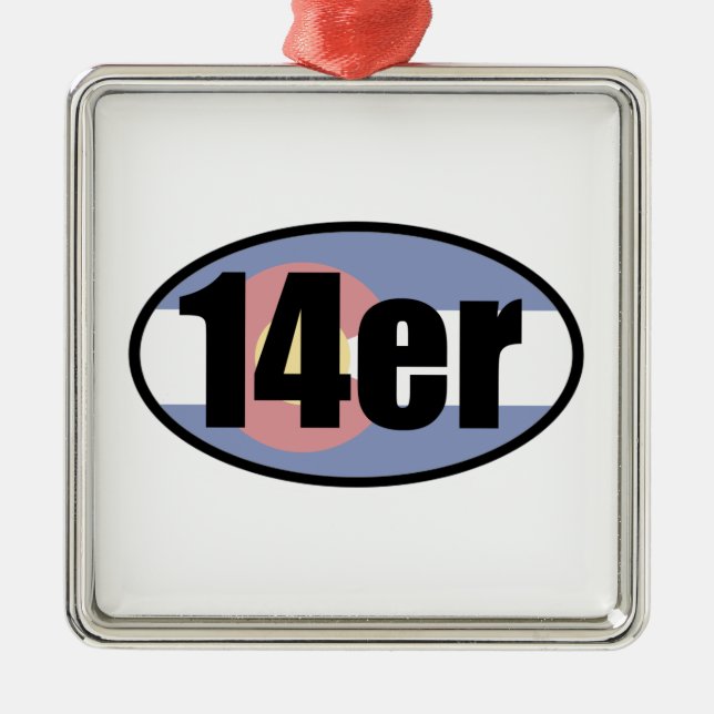 Ornement Carré Argenté Colorado 14ers (Devant)