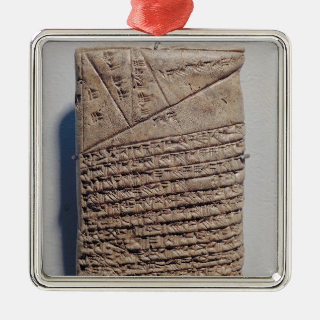 Ornement Carré Argenté Comprimé avec quatorze lignes d'un texte (Devant)