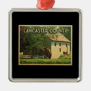 Ornement Carré Argenté Comté de Lancaster en Pennsylvanie