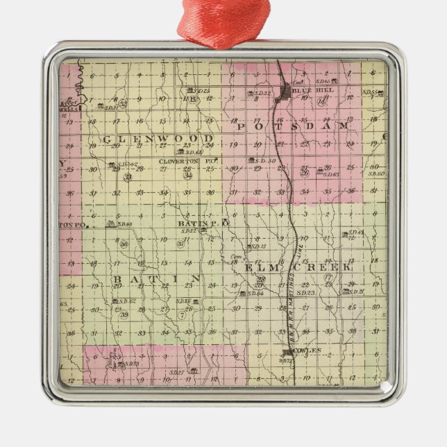 Ornement Carré Argenté Comté de Webster, Nebraska (Devant)