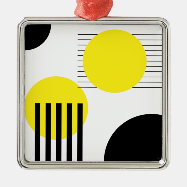 Ornement Carré Argenté Conception abstraite (Devant)