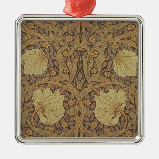 Ornement Carré Argenté Conception de papier peint de "mouron", 1876 (Devant)