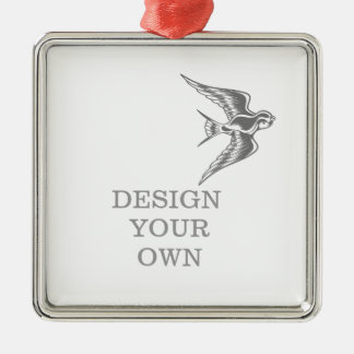 Ornement Carré Argenté Confirmation Dove Oranament