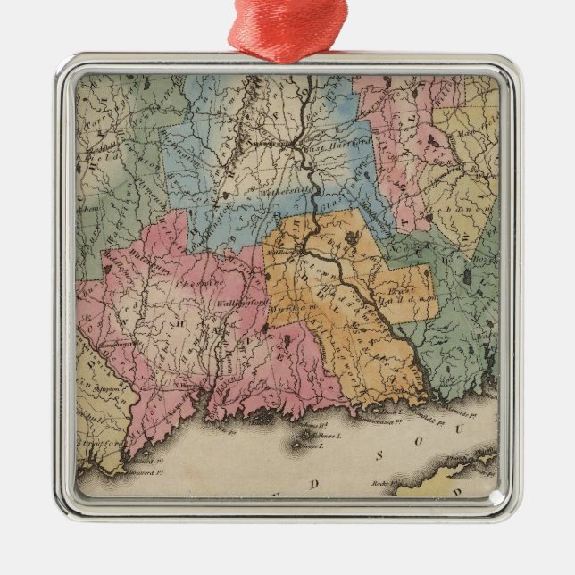 Ornement Carré Argenté Connecticut 13 (Devant)