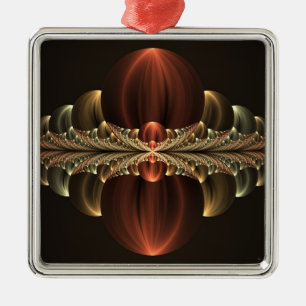 Ornement Carré Argenté Construction d'Imaginaires Art Fractal Abstrait br