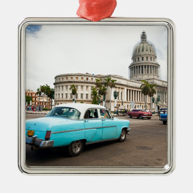 Ornement Carré Argenté Construction du Capitole à La Havane (Devant)