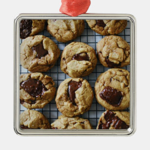 Ornement Carré Argenté Cookies aux pépites de chocolat