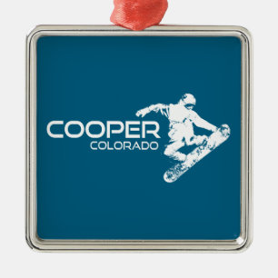 Ornement Carré Argenté Cooper Colorado Snowboardeur