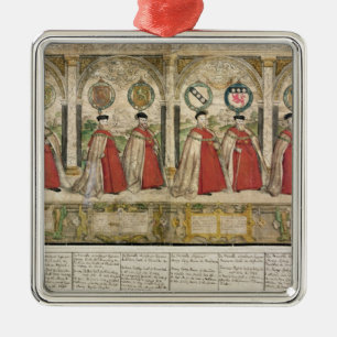 Ornement Carré Argenté Cortège composé imaginaire