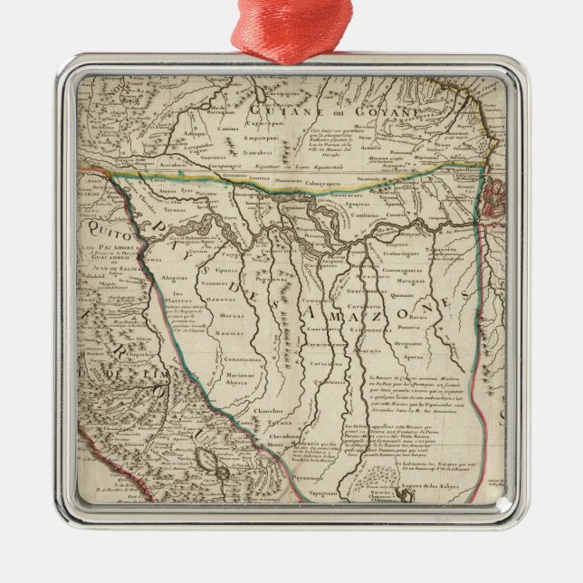 Ornement Carré Argenté Costa Rica, Amérique du Sud (Devant)