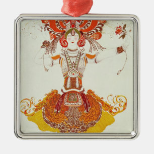 Ornement Carré Argenté Costume de ballet pour "le Firebird", par