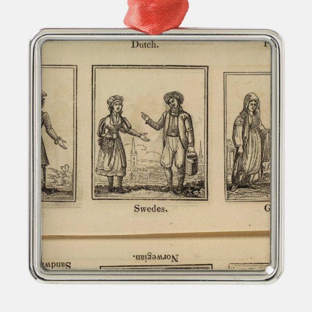 Ornement Carré Argenté Costumes (Devant)