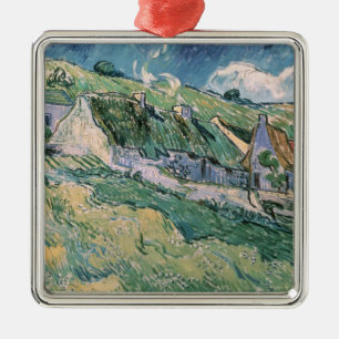 Ornement Carré Argenté Cottages de Vincent van Gogh à l'Auvers-sur-Ois