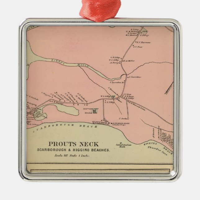 Ornement Carré Argenté Cou Scarborough, plages de Prouts de Higgins (Devant)
