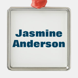 Ornement Carré Argenté Couleur bleu océan minimaliste moderne