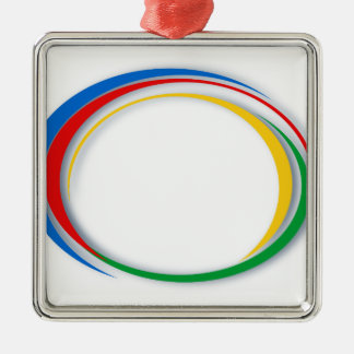 Ornement Carré Argenté Couleurs de Google