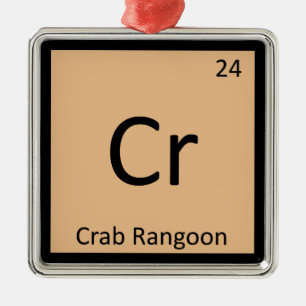 Ornement Carré Argenté Cr - Chimie de l'apéritif Crab Rangoon Symbole