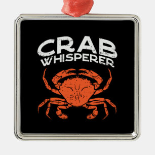 Ornement Carré Argenté Crabe Whisperer Vintage