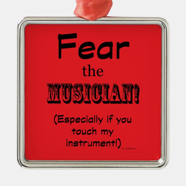 Ornement Carré Argenté Crains le musicien (Devant)