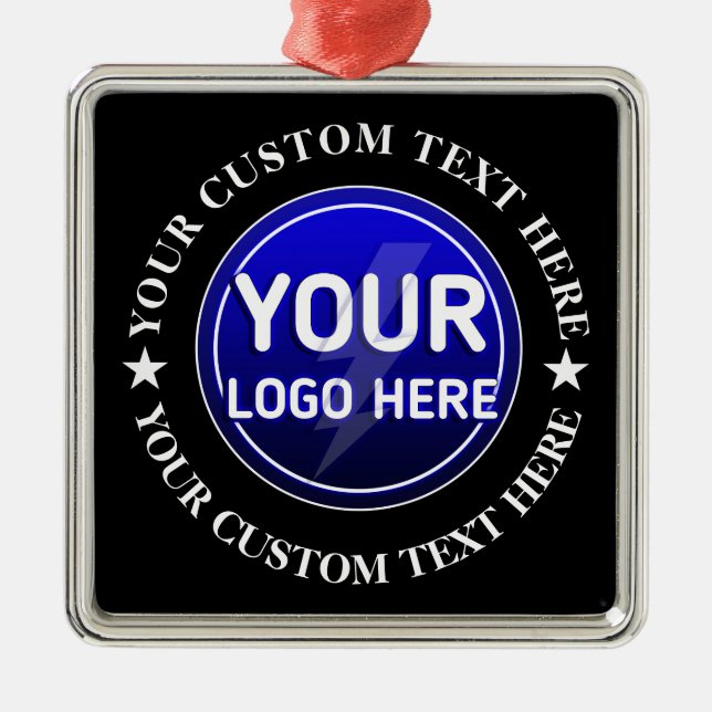 Ornement Carré Argenté Créez votre propre (Devant)