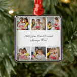 Ornement Carré Argenté Créez votre propre collection de photos 6 Ajouter<br><div class="desc">Créez votre propre collection photo de 6 photos pour Noël, Anniversaires, Mariages, Anniversaires, Diplômes, Fête des pères, Fête des Mères ou toute autre occasion spéciale, avec notre outil de design facile à utiliser. Ajoutez vos photos préférées d'amis, de famille, de vacances, de loisirs et d'animaux de compagnie et vous aurez...</div>