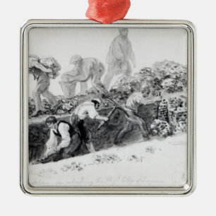 Ornement Carré Argenté Creusement d'un trou pour les bases