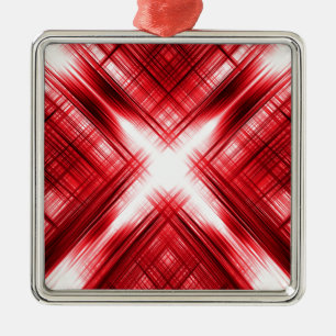 Ornement Carré Argenté Croix rouge