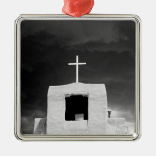 Ornement Carré Argenté Croix sur la plus ancienne église, San Miguel, P