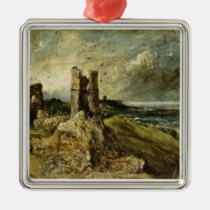 Ornement Carré Argenté Croquis de château de Hadleigh (recto) (huile sur