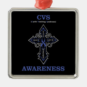 Ornement Carré Argenté Cross/Awareness...CVS