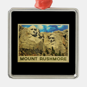 Ornement Carré Argenté Cru du mont Rushmore