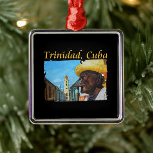 Ornement Carré Argenté Cuba Trinidad Cubain Cigar Art