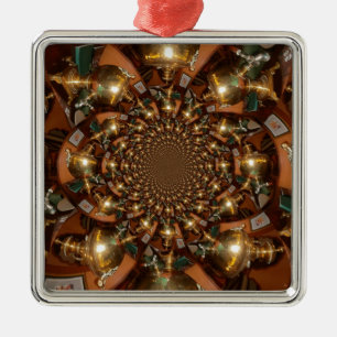 Ornement Carré Argenté Culture de thé argent et or élégant - Vintage Samo