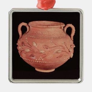 Ornement Carré Argenté Cuvette trouvée chez Coptos, Egypte supérieure