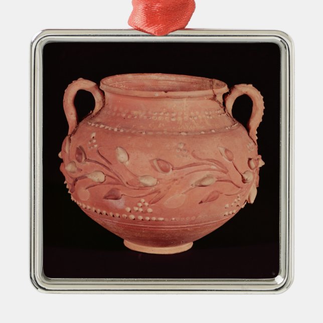 Ornement Carré Argenté Cuvette trouvée chez Coptos, Egypte supérieure (Devant)