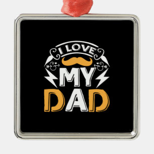 Ornement Carré Argenté Daddy Don J'Aime Mon Papa