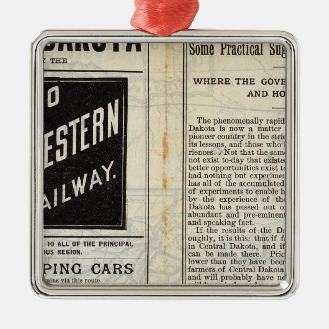 Ornement Carré Argenté Dakota central (Devant)