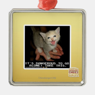 Ornement Carré Argenté Dangereux