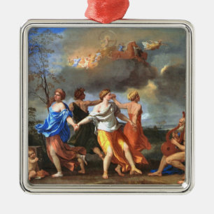 Ornement Carré Argenté Danse à la musique du temps (par Nicholas Poussin)